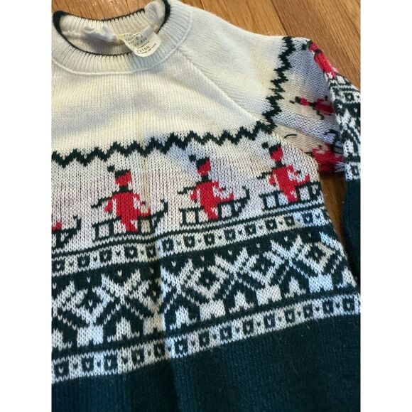 Vintage Little Angel Original Nordic Sledding Snowflake Holiday Sweater Sz 12m - Picture 3 of 10